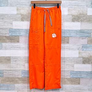 Clemson Tigers WonderWink Cargo Scrub Pants Orange Nursing Medical Womens XS